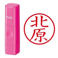 プラス 印鑑 ネーム印 ネームキューブ ピンク 北原 (きたはら) はんこ 浸透印
