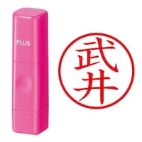 プラス 印鑑 ネーム印 ネームキューブ ピンク 武井 (たけい) はんこ 浸透印
