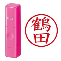 プラス 印鑑 ネーム印 ネームキューブ ピンク 鶴田 (つるた) はんこ 浸透印
