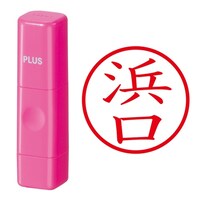 プラス 印鑑 ネーム印 ネームキューブ ピンク 浜口 (はまぐち) はんこ 浸透印