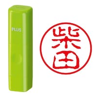 プラス 印鑑 ネーム印 ネームキューブ グリーン 柴田 (古印体) (しばた) はんこ 浸透印