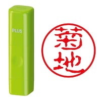プラス 印鑑 ネーム印 ネームキューブ グリーン 菊地 (古印体) (きくち) はんこ 浸透印
