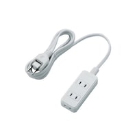エレコム 延長コード 電源タップ コンセント 2m 2ピン 3個口 スイングプラグ ホワイト