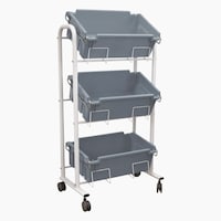 sanwa ブックキャリー 「コンテ」 本体+ケース3個(ライトグレー)