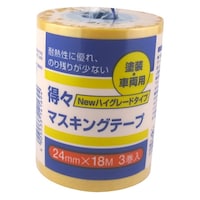 ハンディ・クラウン ハンディ・クラウン 得々マスキングテープHG 黄 幅24mm×長18m (3巻入り)