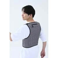 山善 ファン付きウェアの中に着るペルチェベスト バッテリー10000mAh付 フリーサイズ オールシーズン対応 ペルチェ3個