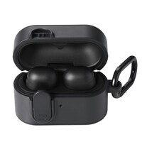 エレコム SONY WF1000XM6 ワイヤレスイヤホン ケース 耐衝撃 カバー フタ開閉ロック機能 落下防止 カラビナ付き ブラック
