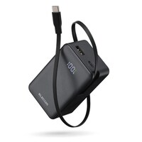 エレコム 巻取り式USBCケーブル一体型 モバイルバッテリー 10000mAh 最大22.5W PD/PPS対応 USBC/USBAポート ブラック