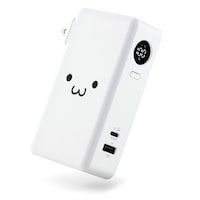 エレコム コンセント一体型 モバイルバッテリー 10000mAh PD対応 30W 2ポート(TypeC+USBA) 残量1%表示 ホワイト×ブラック