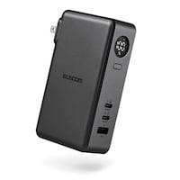 エレコム コンセント一体型 モバイルバッテリー 10000mAh PD対応 30W 3ポート(TypeC×2+USBA) 残量1%表示 ミッドナイト