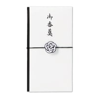 伊予結納センター 弔事用水引ゴム金封 御香奠 黒白 1セット(5枚入)