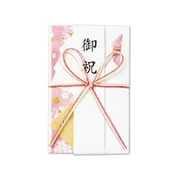 伊予結納センター 日本製 一般お祝用金封 花結び 花 ピンク 1セット(5枚入)