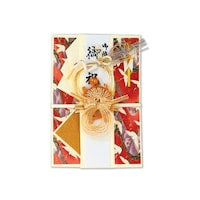 伊予結納センター 結婚御祝用金封 鶴亀 赤 1セット(5枚入)