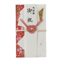 伊予結納センター 結婚御祝用金封 花柄 レッド 1セット(5枚入)