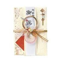 伊予結納センター 結婚御祝用金封 花柄 鶴 レッド 1セット(5枚入)
