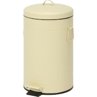 不二貿易 スチール ラウンドペダルペール 12Lアイボリー 【メーカー直送/軒先もしくは車上渡し】