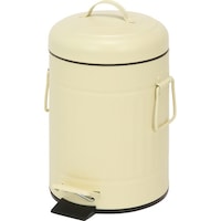 不二貿易 スチール ラウンドペダルペール 3L アイボリー 【メーカー直送/軒先もしくは車上渡し】