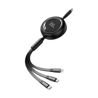 ZART 3in1 巻き取り式USBケーブル 100W 1.2m ブラック MCY165