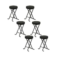エイ・アイ・エス 折畳座厚チェア(背なし)×6脚セット ブラック YSTN03x6pcs BK
