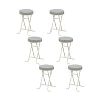 エイ・アイ・エス 折畳座厚チェア(背なし)×6脚セット グレー YSTN04x6pcs GY