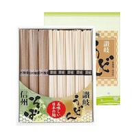 アズワン 讃岐うどん・信州そば詰合せ【讃岐うどん50g×5束・信州そば50g×3束】 1箱(10セット入) 2728044X10