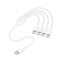 JTT 4 in 1 USB TypeC分岐ケーブル50cm 最大4台同時充電 ホワイト (5本入) JT4IN1CC05WHX5