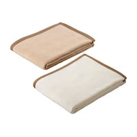 泉州 ヘリンボーンウール混コットンブランケット2P K61107827