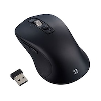 ナカバヤシ 感動ホイールマウス Bluetooth・USB無線デュアル静音ボタンBlueLEDマウス Lサイズ ブラック MUSDKF243BK