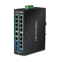 TRENDnet 16ポート 産業用ギガビットPoE+ DINレールスイッチ TIPG162