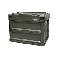 TRI 収納ボックス 幅36×奥行26×高さ28.5cm SLOWER 折りたたみコンテナ 20L Sサイズ ガンボン オリーブ SLW323