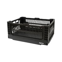 TRI 収納ボックス 幅39.8×奥行28.8×高さ17.5cm SLOWER 折りたたみ コンテナ L 17L バスク ブラック SLW162