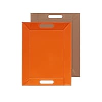 メテックス トレー ノンスリップ 45×35cm フリーフォームトレー ランチョンマット リバーシブル オレンジ×トープ