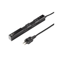 サンワサプライ AC100V/14Ax2m回転タップ (黒4口/USB/雷ガード) EA815GM426