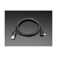 Adafruit USB TypeA L字 USB TypeC ナイロンUSBケーブル 1m 黒 ADA5031