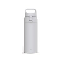 アスベル 水筒 500mL プラスエー ハンドル付きステンレスワンプッシュボトル ライトグレー