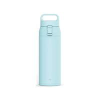 アスベル 水筒 500mL プラスエー ハンドル付きステンレスワンプッシュボトル パウダーブルー