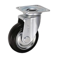 岐阜産研工業 中荷重用キャスター 旋回(自在)金具 Jタイプ ゴム 車輪径130mm SJ130