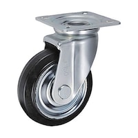 岐阜産研工業 中荷重用キャスター 旋回(自在)金具 Jタイプ ゴム 車輪径150mm SJ150