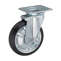 岐阜産研工業 中荷重用キャスター 旋回(自在)金具 Jタイプ ゴム 車輪径200mm SJ200