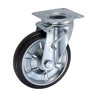 岐阜産研工業 中荷重用キャスター ストッパー付旋回(自在)金具 JBタイプ ゴム 車輪径250mm SJB250