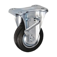 岐阜産研工業 中荷重用キャスター ストッパー付固定金具 KBZタイプ ゴム 車輪径100mm SKBZ100