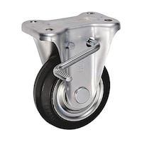 岐阜産研工業 中荷重用キャスター ストッパー付固定金具 KBZタイプ ゴム 車輪径130mm SKBZ130