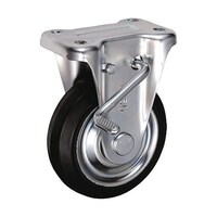 岐阜産研工業 中荷重用キャスター ストッパー付固定金具 KBZタイプ ゴム 車輪径150mm SKBZ150