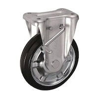 岐阜産研工業 中荷重用キャスター ストッパー付固定金具 KBZタイプ ゴム 車輪径200mm SKBZ200