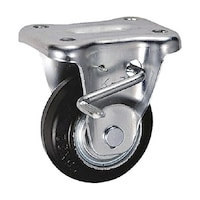 岐阜産研工業 中荷重用キャスター ストッパー付固定金具 KBZタイプ ゴム 車輪径75mm SKBZ75