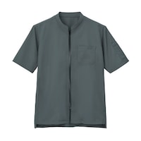 サーウ゛ォ 半袖 飲食店 ユニフォーム ショップコート ホール キッチン グレー L BL1001B3