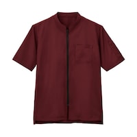 サーウ゛ォ 半袖 飲食店 ユニフォーム ショップコート ホール キッチン エンジ M BL1001E9