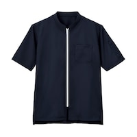 サーウ゛ォ 半袖 飲食店 ユニフォーム ショップコート ホール キッチン ネイビー 4L BL1001K3