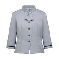 サーウ゛ォ オーバーブラウス 七分袖 レディース 制服 事務服 パウダーブルー 19 GOBL2601K1