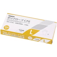SWAN ポリグローブ CPE外エンボス入り L クリア 1箱(100枚入) 004526046 ※2箱以上から注文可能(販売価格は1箱単位の価格)
